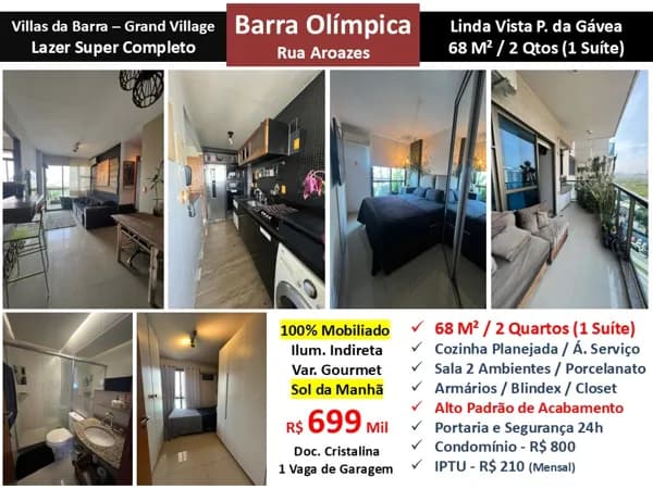 Apto Barra Olímpica Vilas da Barra Grand Village 68M²