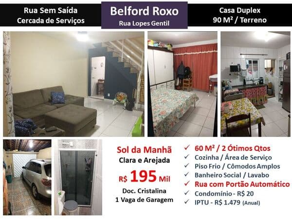 Casa Belford Roxo Lopes Gentil 60M²