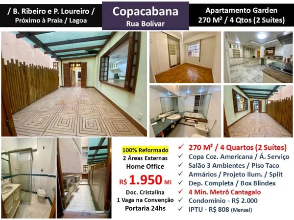 Apto Copacabana Bolivar 270M² Garden