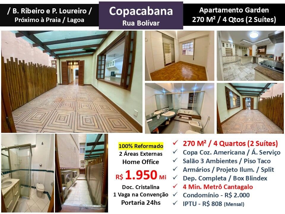 Apto Copacabana Bolivar 270M² Garden