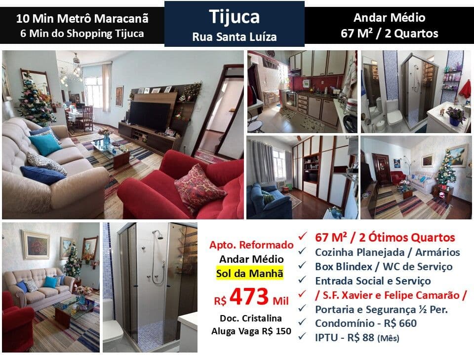 Apto Tijuca Santa Luíza 67M²