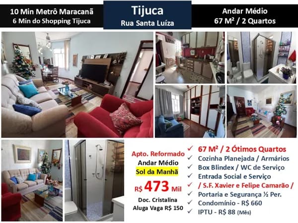 Apto Tijuca Santa Luíza 67M²