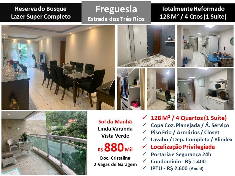 Apto JPA Freguesia Reserva do Bosque 128M²