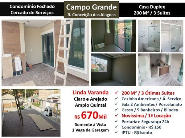 Casa Campo Grande Conceição das Alagoas 200M²