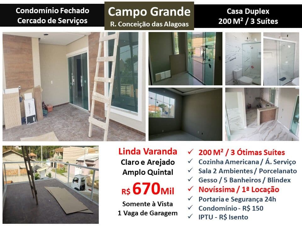Casa Campo Grande Conceição das Alagoas 200M²