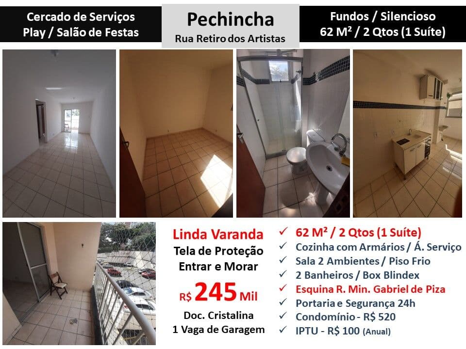 Apto JPA Pechincha Retiro dos Artistas 62M²