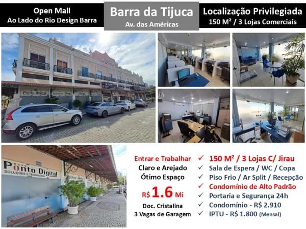 Loja Barra da Tijuca Open Mall 150M²