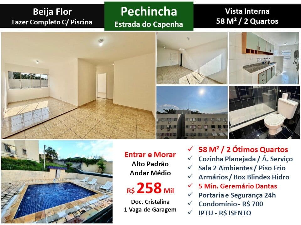 Apto JPA Pechincha Capenha Beija Flor 58M²