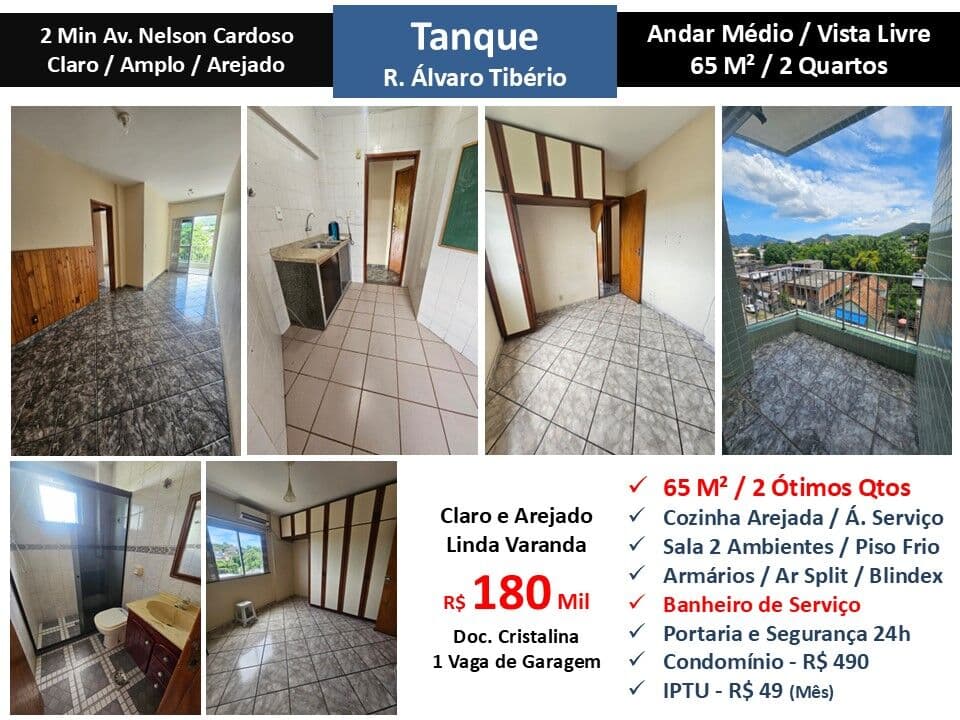 Apto JPA Tanque Álvaro Tibério 65M²