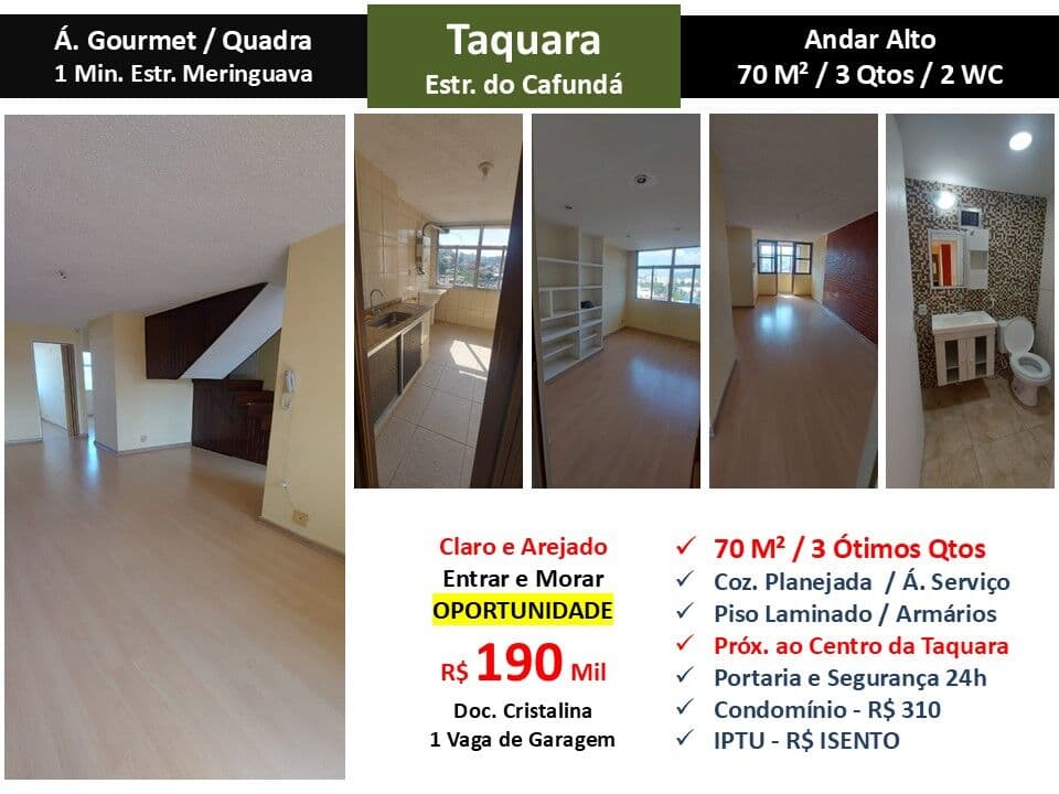 Apto JPA Taquara Cafundá 70M²