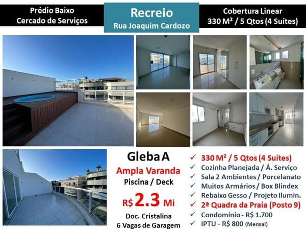 Cob Recreio Praia Joaquim Cardoso 330M² Linear