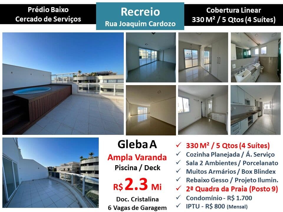 Cob Recreio Praia Joaquim Cardoso 330M² Linear