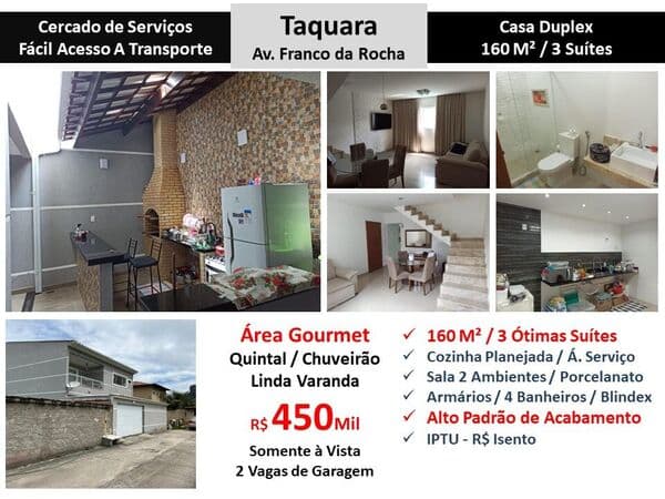 Casa JPA Taquara Franco da Rocha 160M²