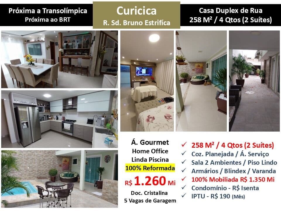 Casa JPA Curicica Sd. Bruno Estrifíca 258M²