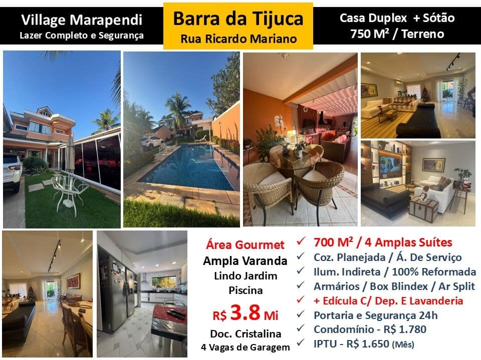Casa Barra da Tijuca Village Marapendi 700M²