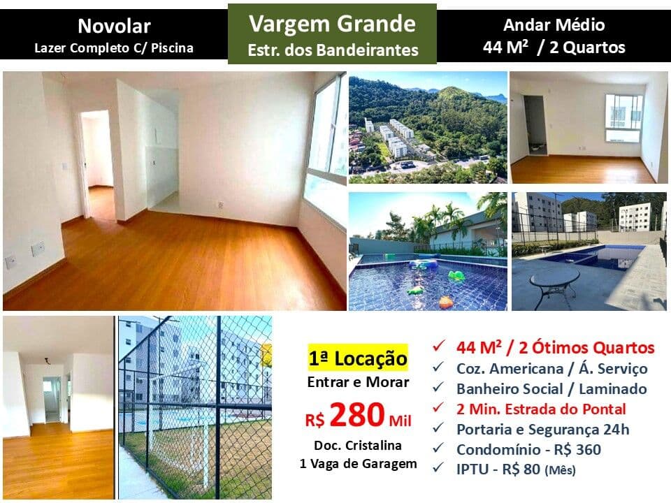 Apto Vagem Grande Novolar 44M²