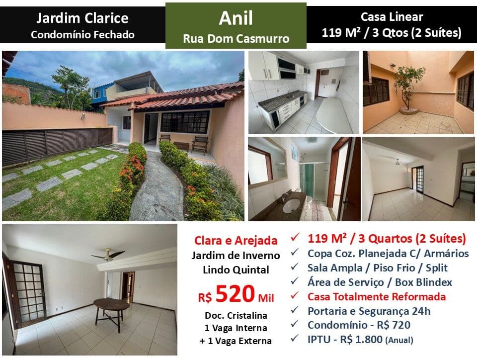 Casa JPA Anil Jardim Clarice 119M² Linear