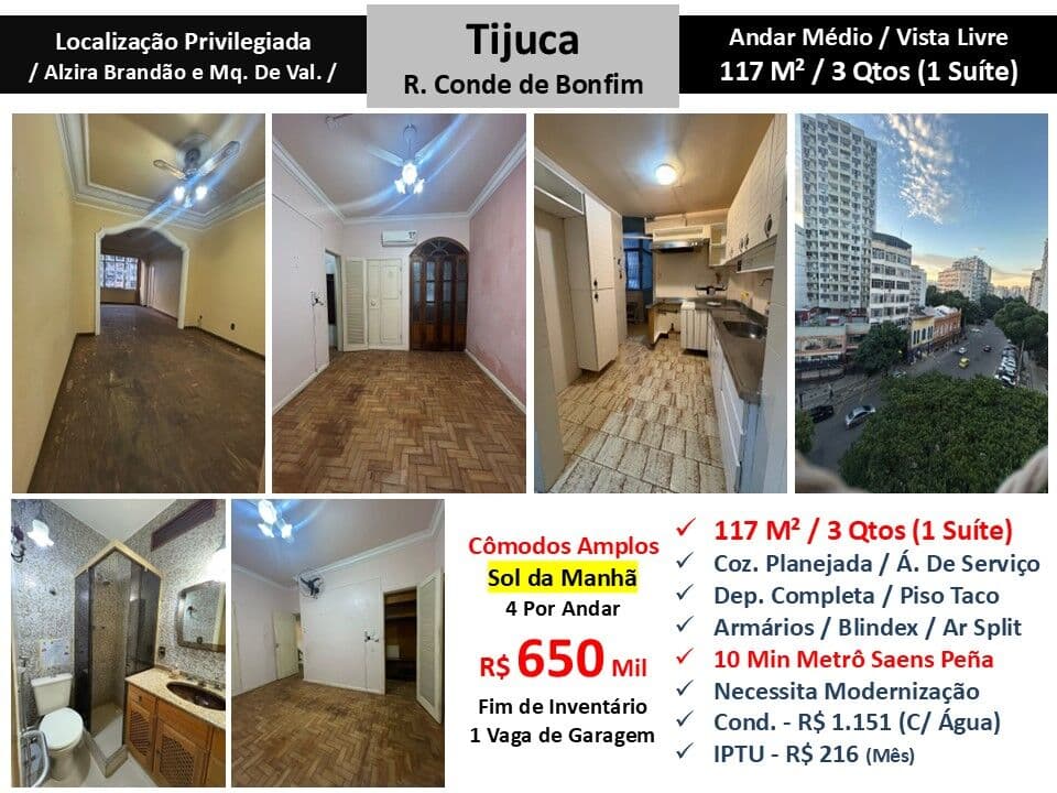 Apto Tijuca Conde de Bonfim 117M² 3