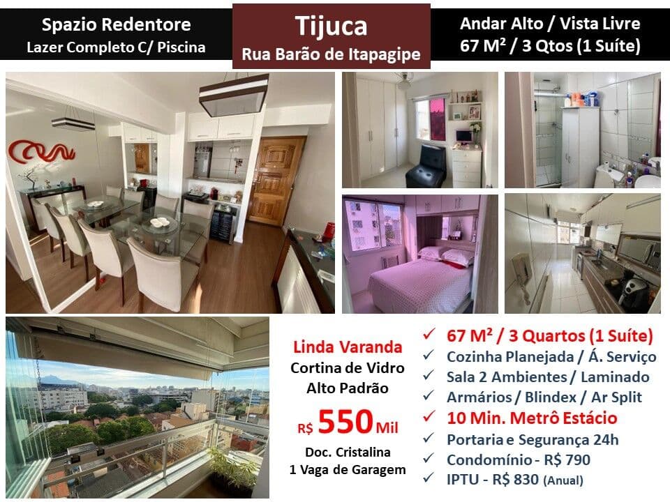 Apto Tijuca Spazio Redentore 67M²