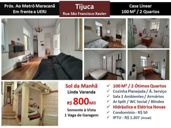 Casa Tijuca S.F. Xavier 100M² Linear