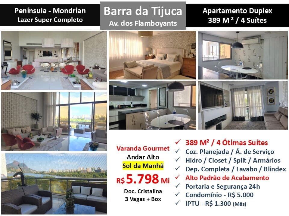 Apto Barra da Tijuca Península Mondrian 389M²