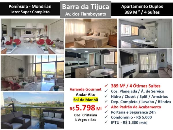 Apto Barra da Tijuca Península Mondrian 389M²