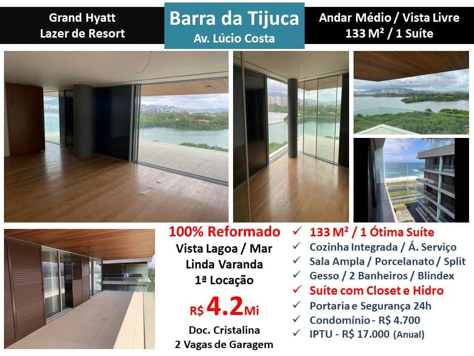 Apto Barra da Tijuca Praia Grand Hyatt 133M² 2