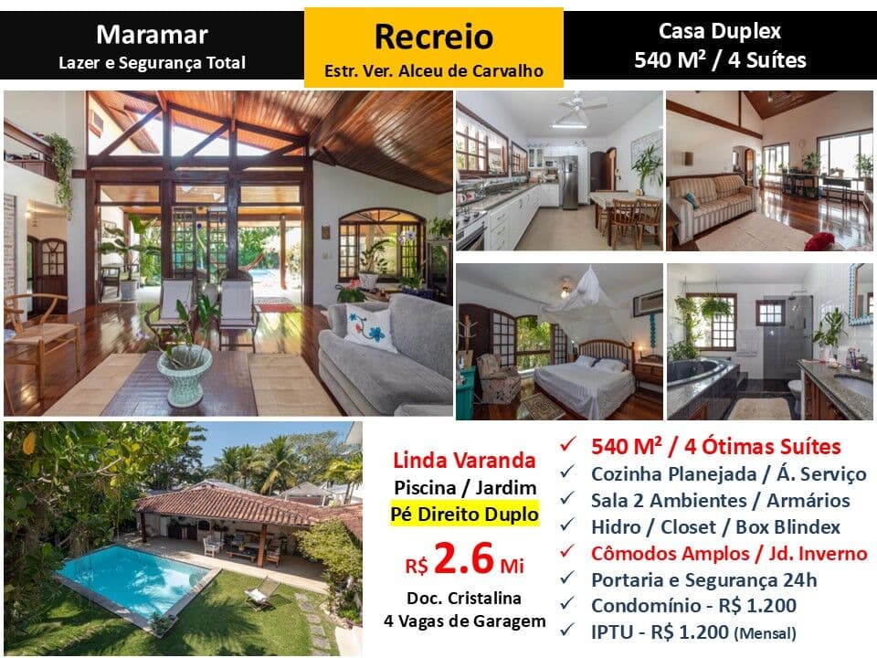 Casa Recreio Maramar 540M² 2