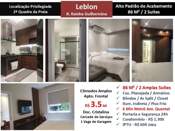 Apto Leblon Rainha Guilhermina 86M²