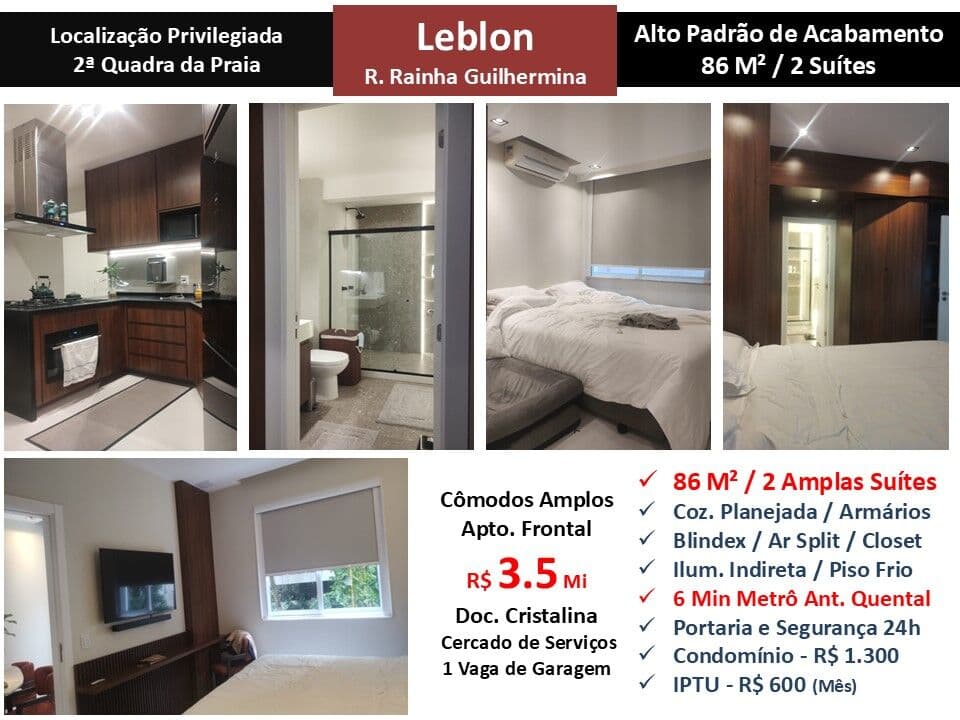 Apto Leblon Rainha Guilhermina 86M²