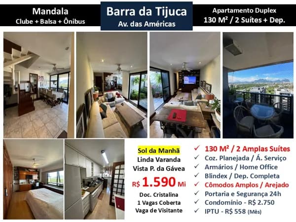Apto Barra da Tijuca Mandala 130M²