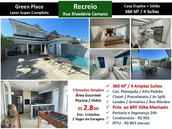 Casa Recreio Zico Green Place 360M²