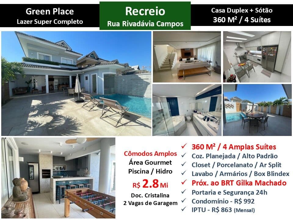 Casa Recreio Zico Green Place 360M²