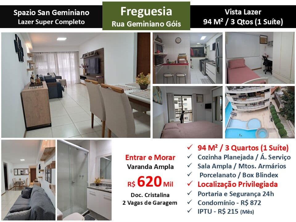 Apto JPA Freguesia Spazio San Geminiano 94M²