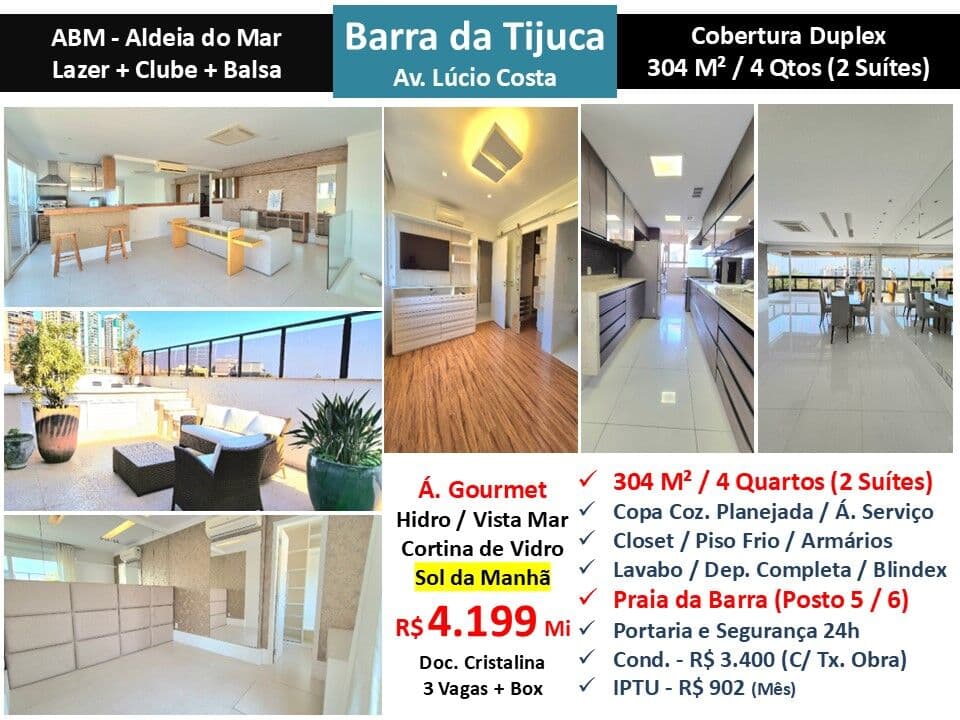 Cob Barra da Tijuca ABM Aldeia do Mar 304M²