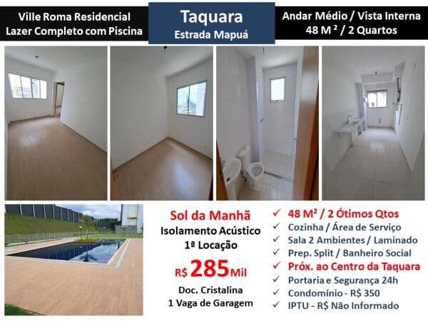 Apto JPA Taquara Ville Roma 48M²