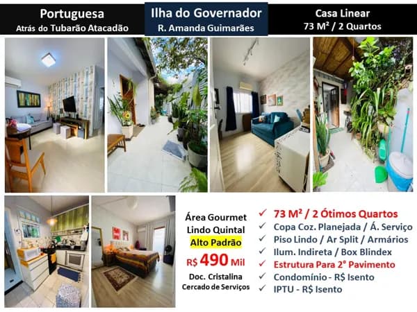 Casa Ilha do Governador Portuguesa Amanda Guimarães 73M²
