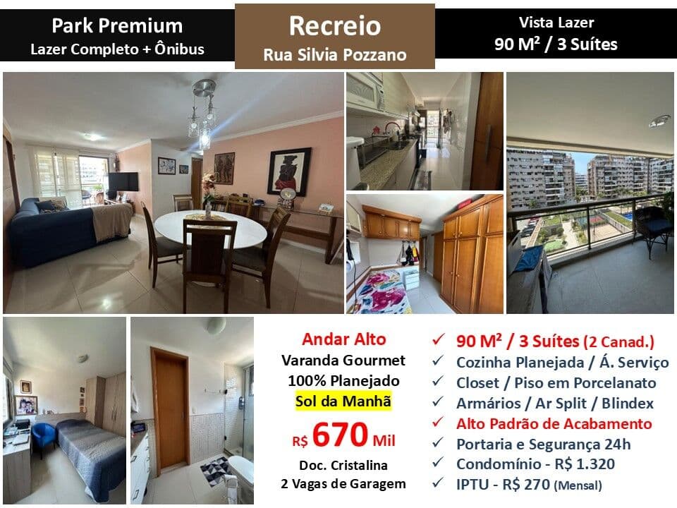 Apto Recreio Zico Park Premium 90M² 3