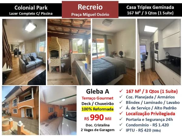 Casa Recreio Gleba A Colonial Park 167M²