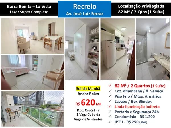 Apto Recreio Barra Bonita La Vista 82M²