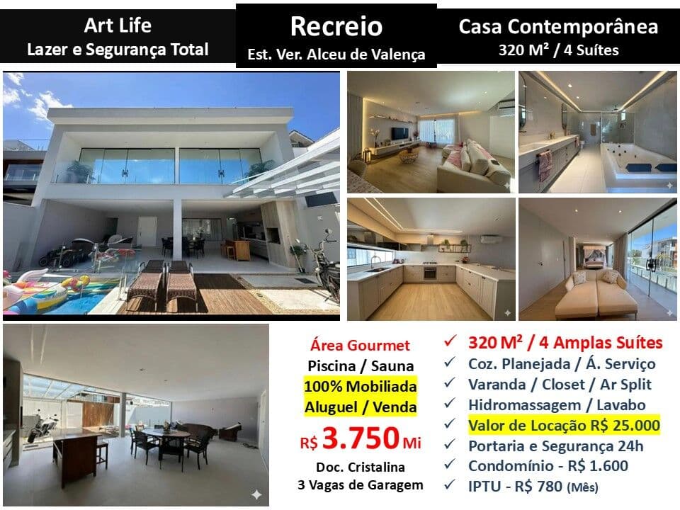 Casa Recreio Art Life 320M²