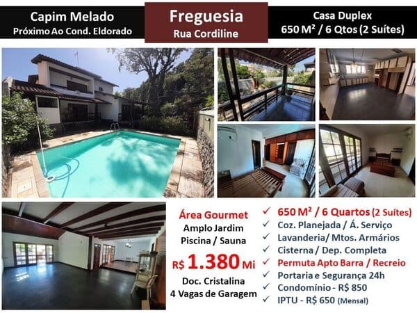 Casa JPA Freguesia Capim Melado 650M²