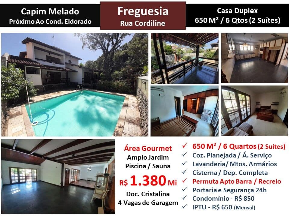 Casa JPA Freguesia Capim Melado 650M²
