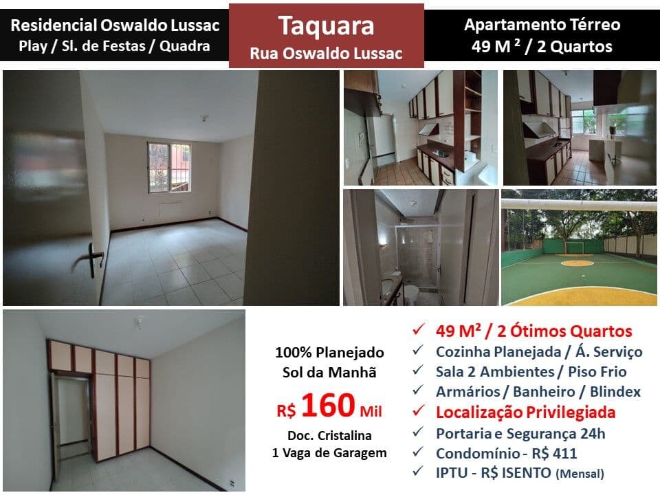 Apto JPA Taquara Oswaldo Lussac 49M²