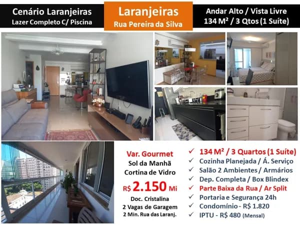Apto Laranjeiras Pereira da Silva Cenário Laranjerias 134M²
