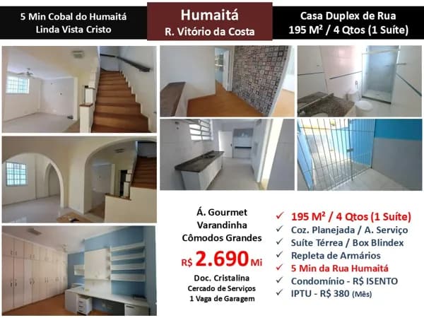 Casa Humaitá Vitório da Costa 195M²
