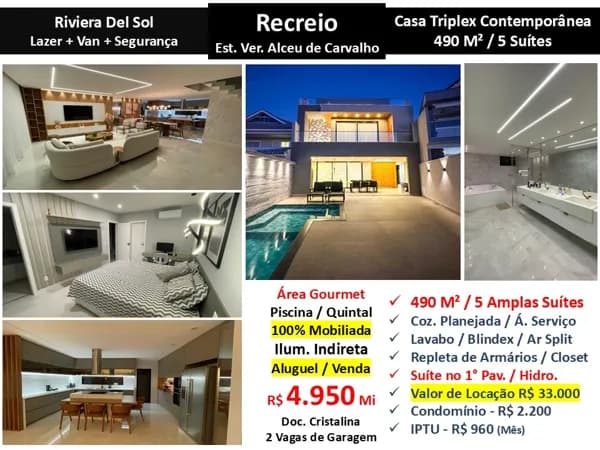 Casa Recreio Riviera Del Sol 490M²