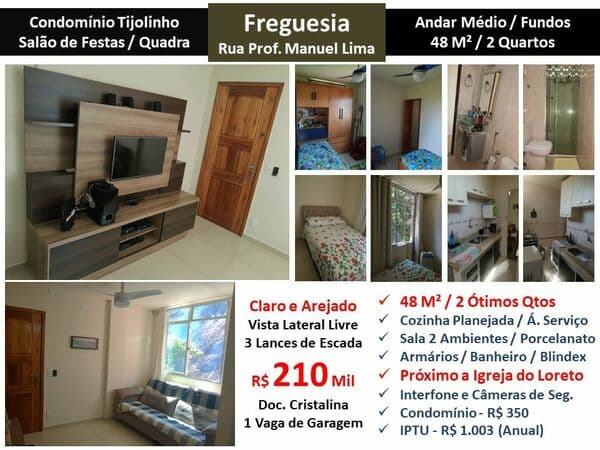 Apto JPA Freguesia Manuel Lima Tijolinho 48M²