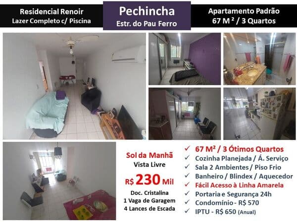 Apto JPA Pechincha Renoir 67M² 2