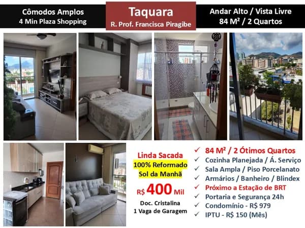 Apto JPA Taquara Francisca Piragibe 84M²